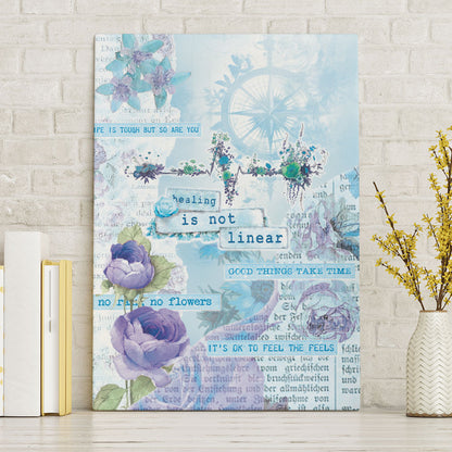 Mental Health Canvas Wall Art Healing Is Not Linear