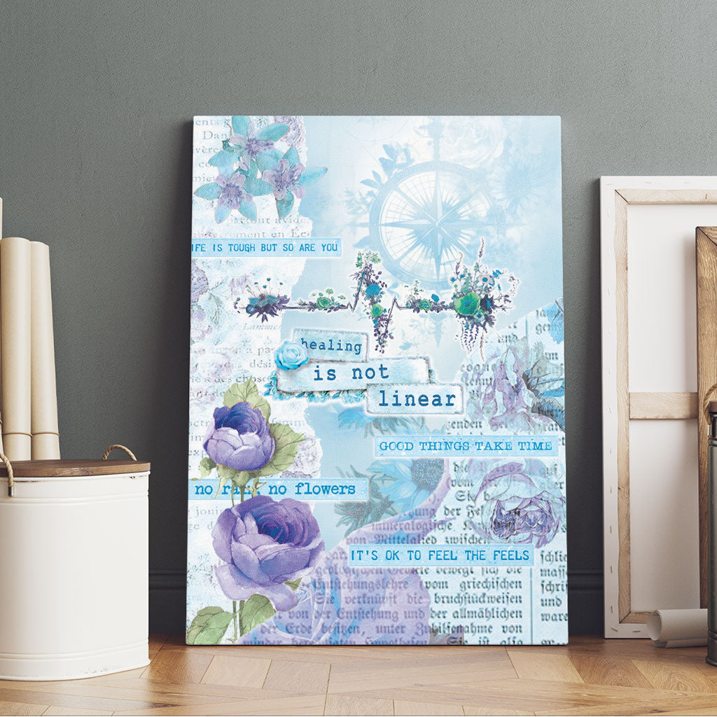 Mental Health Canvas Wall Art Healing Is Not Linear