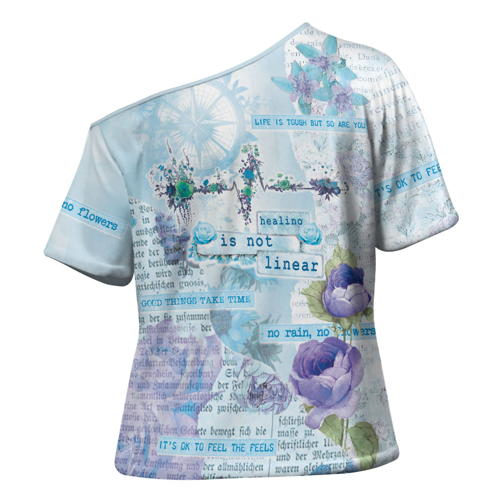 Mental Health Cross Shoulder Shirt Healing Is Not Linear