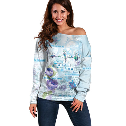 Mental Health Off Shoulder Sweater Healing Is Not Linear