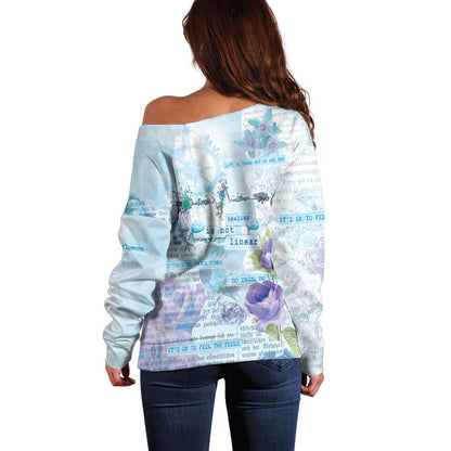 Mental Health Off Shoulder Sweater Healing Is Not Linear