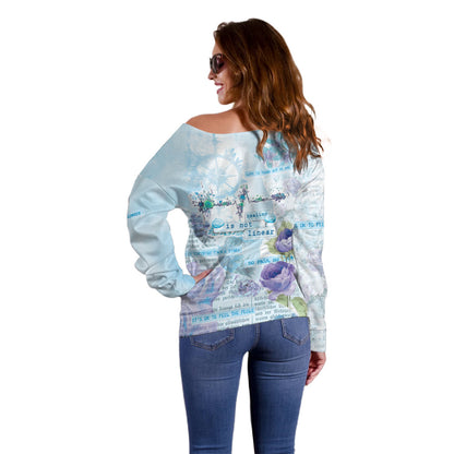 Mental Health Off Shoulder Sweater Healing Is Not Linear