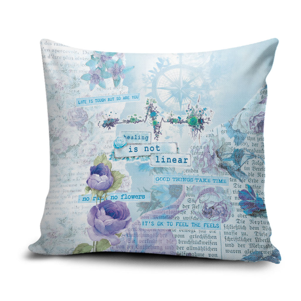 Mental Health Pillow Cover Healing Is Not Linear