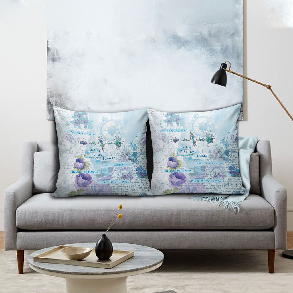 Mental Health Pillow Cover Healing Is Not Linear