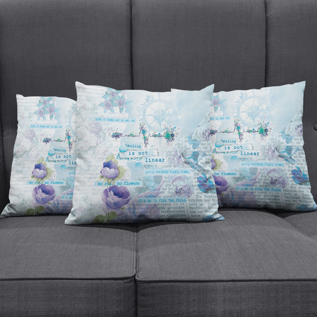 Mental Health Pillow Cover Healing Is Not Linear