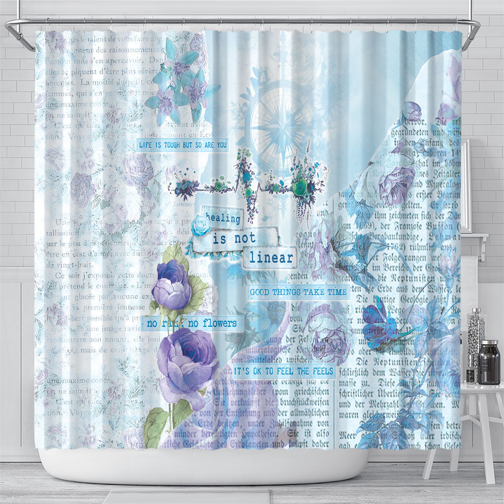 Mental Health Shower Curtain Healing Is Not Linear