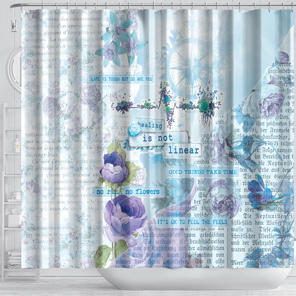 Mental Health Shower Curtain Healing Is Not Linear
