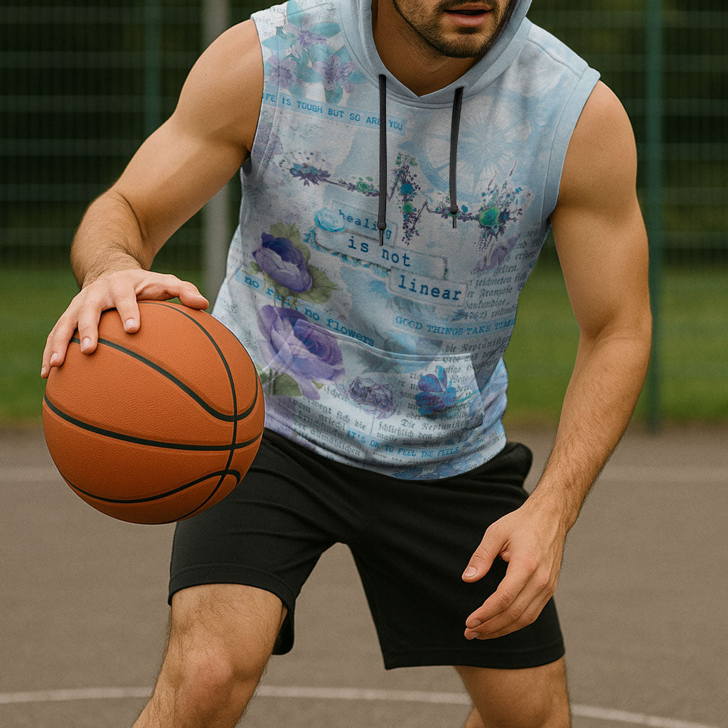 Mental Health Sleeveless Hoodie Healing Is Not Linear