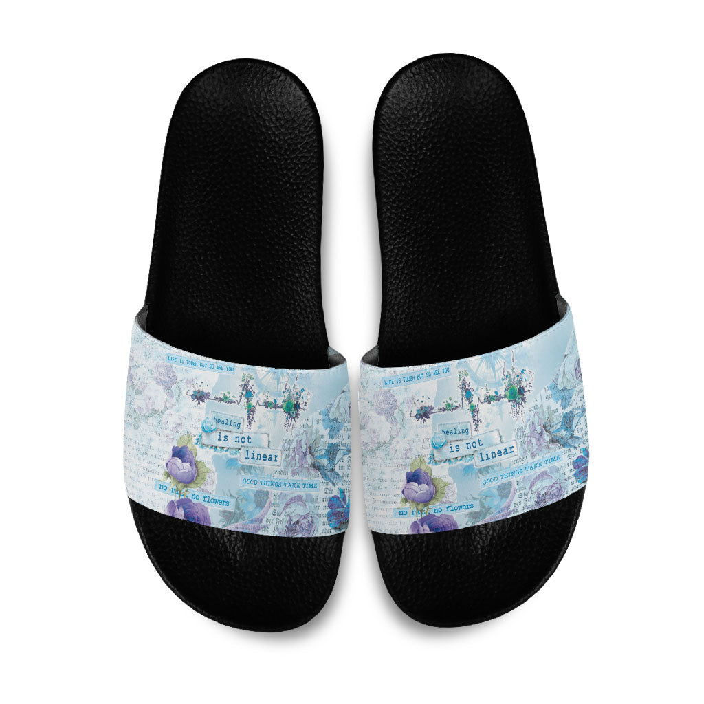 Mental Health Slide Sandals Healing Is Not Linear