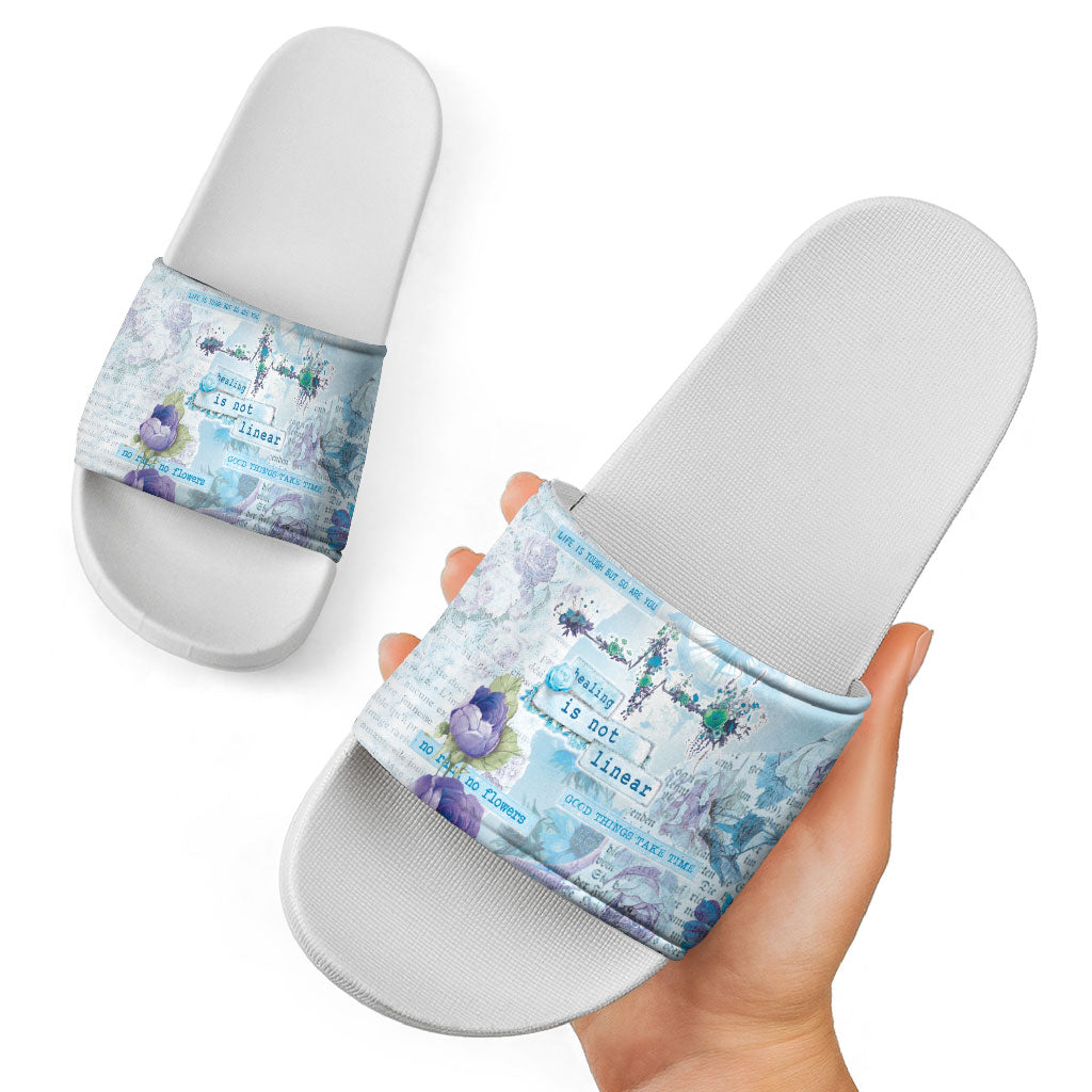 Mental Health Slide Sandals Healing Is Not Linear