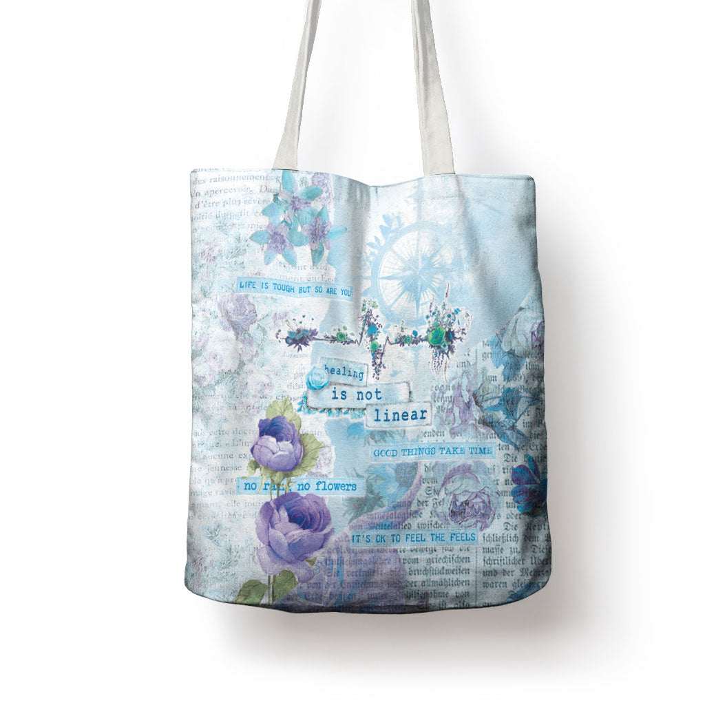 Mental Health Tote Bag Healing Is Not Linear