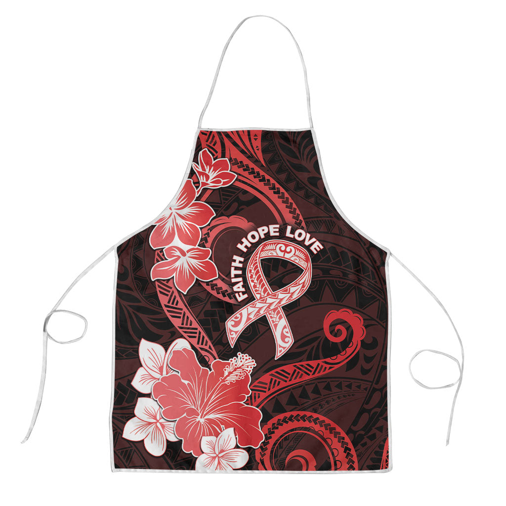 Heart Health Support Apron Warrior Wears Red Polynesian Style