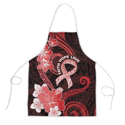 Heart Health Support Apron Warrior Wears Red Polynesian Style