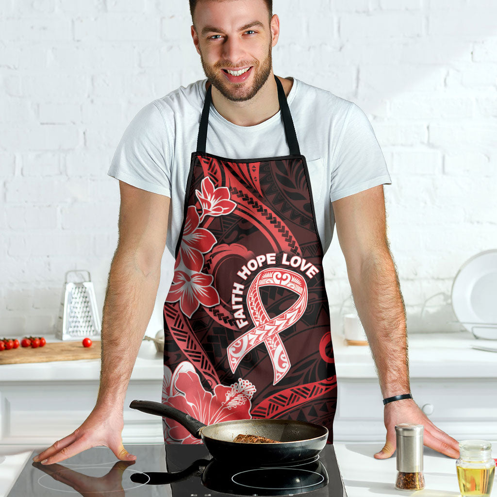Heart Health Support Apron Warrior Wears Red Polynesian Style