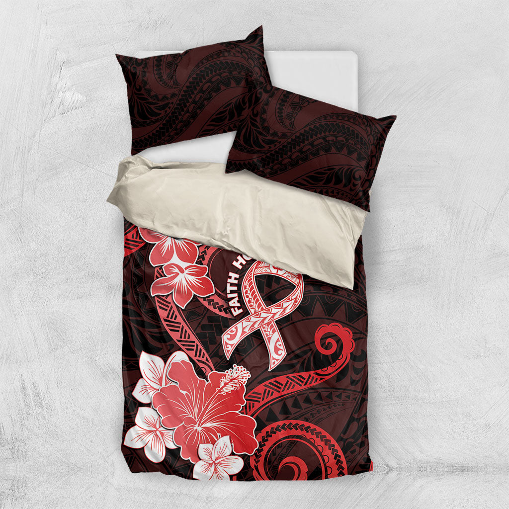 Heart Health Support Bedding Set Warrior Wears Red Polynesian Style