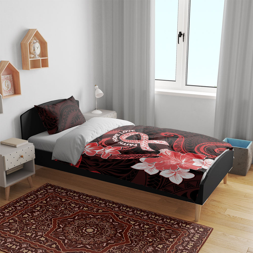 Heart Health Support Bedding Set Warrior Wears Red Polynesian Style