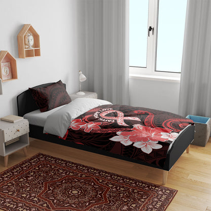 Heart Health Support Bedding Set Warrior Wears Red Polynesian Style