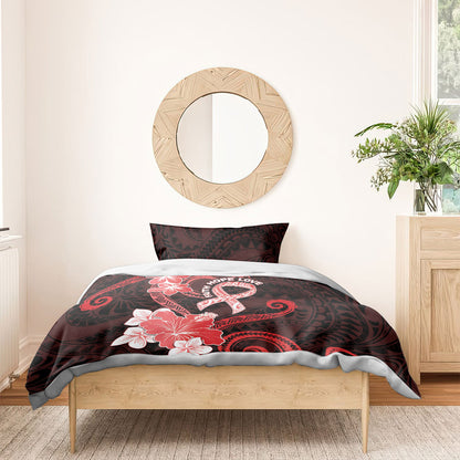 Heart Health Support Bedding Set Warrior Wears Red Polynesian Style