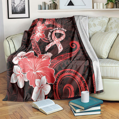 Heart Health Support Blanket Warrior Wears Red Polynesian Style