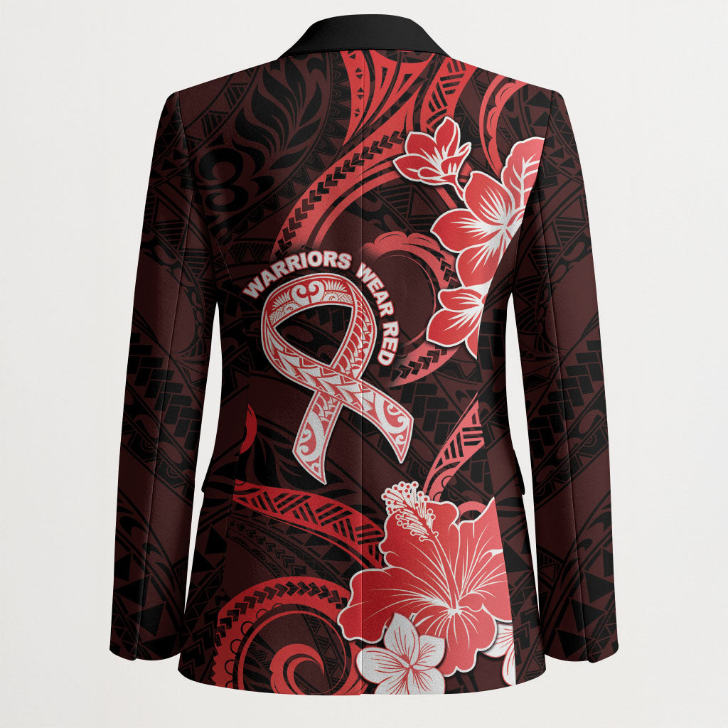 Heart Health Support Blazer Warrior Wears Red Polynesian Style