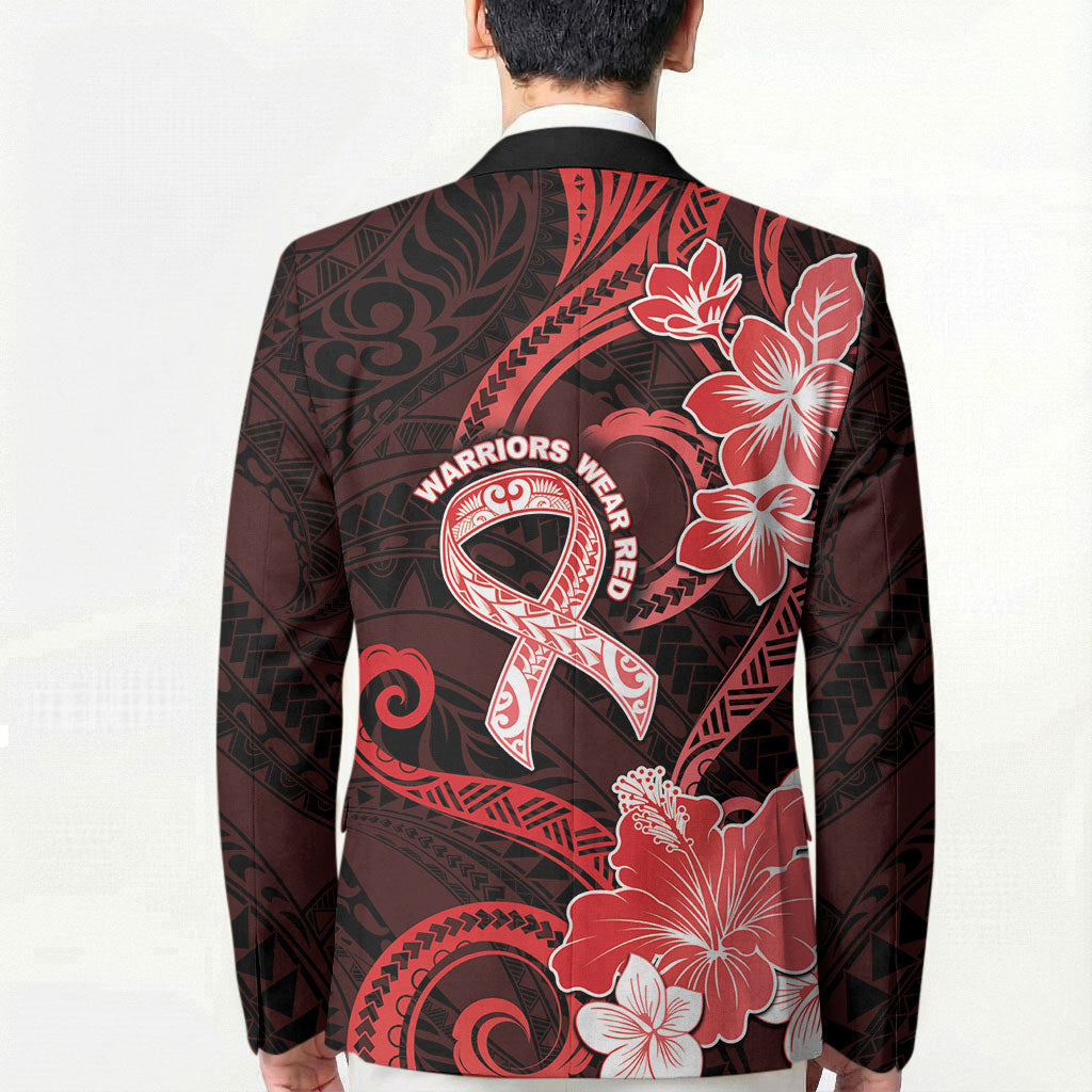 Heart Health Support Blazer Warrior Wears Red Polynesian Style