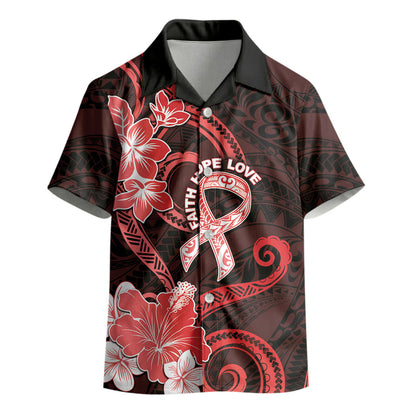 Heart Health Support Kid Hawaiian Shirt Warrior Wears Red Polynesian Style