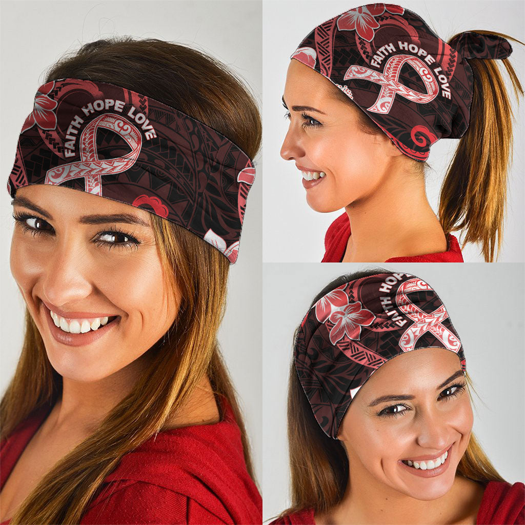 Heart Health Support Neck Gaiter Warrior Wears Red Polynesian Style