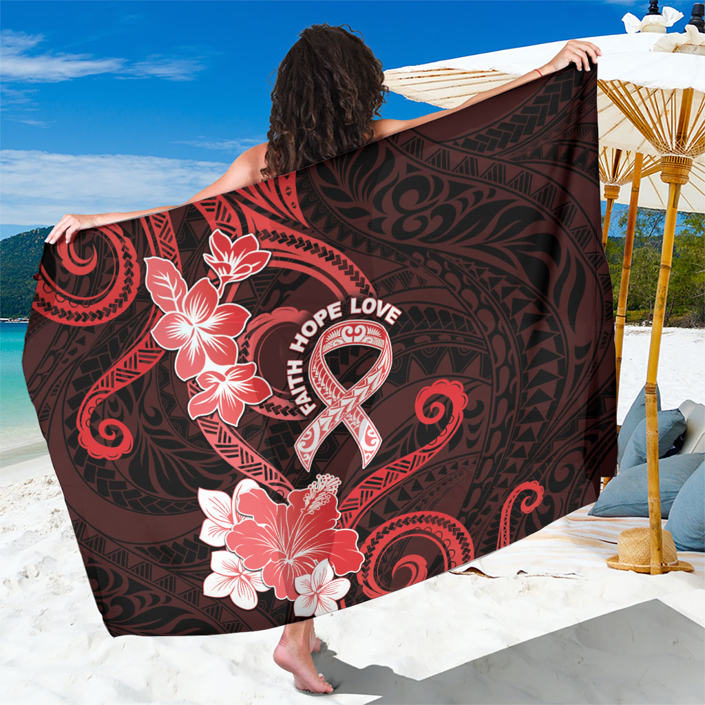 Heart Health Support Sarong Warrior Wears Red Polynesian Style