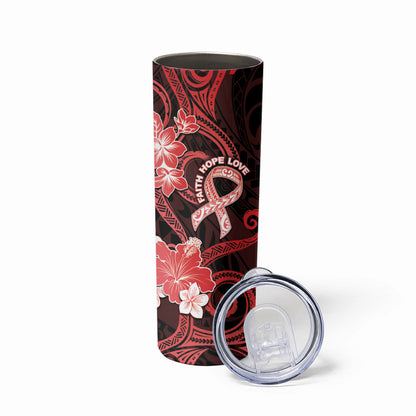 Heart Health Support Skinny Tumbler Warrior Wears Red Polynesian Style