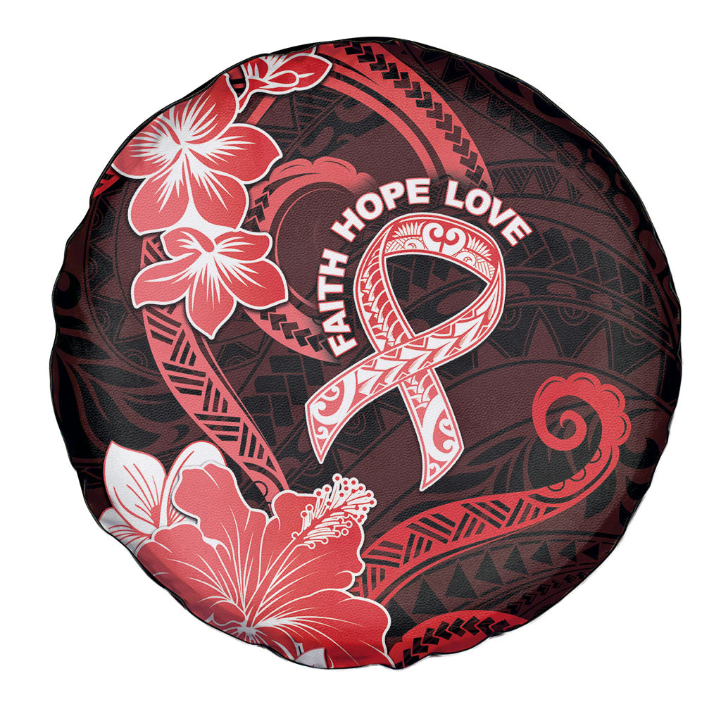 Heart Health Support Spare Tire Cover Warrior Wears Red Polynesian Style
