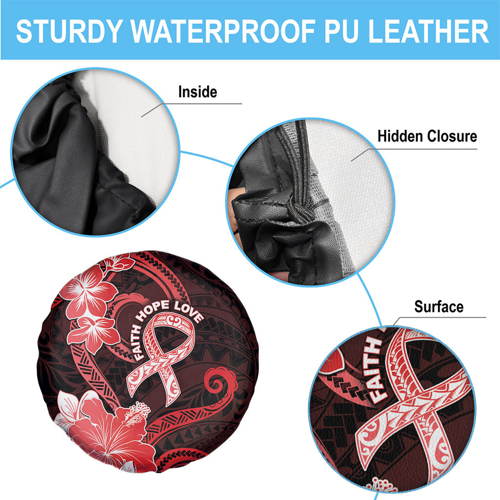 Heart Health Support Spare Tire Cover Warrior Wears Red Polynesian Style