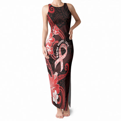 Heart Health Support Tank Maxi Dress Warrior Wears Red Polynesian Style