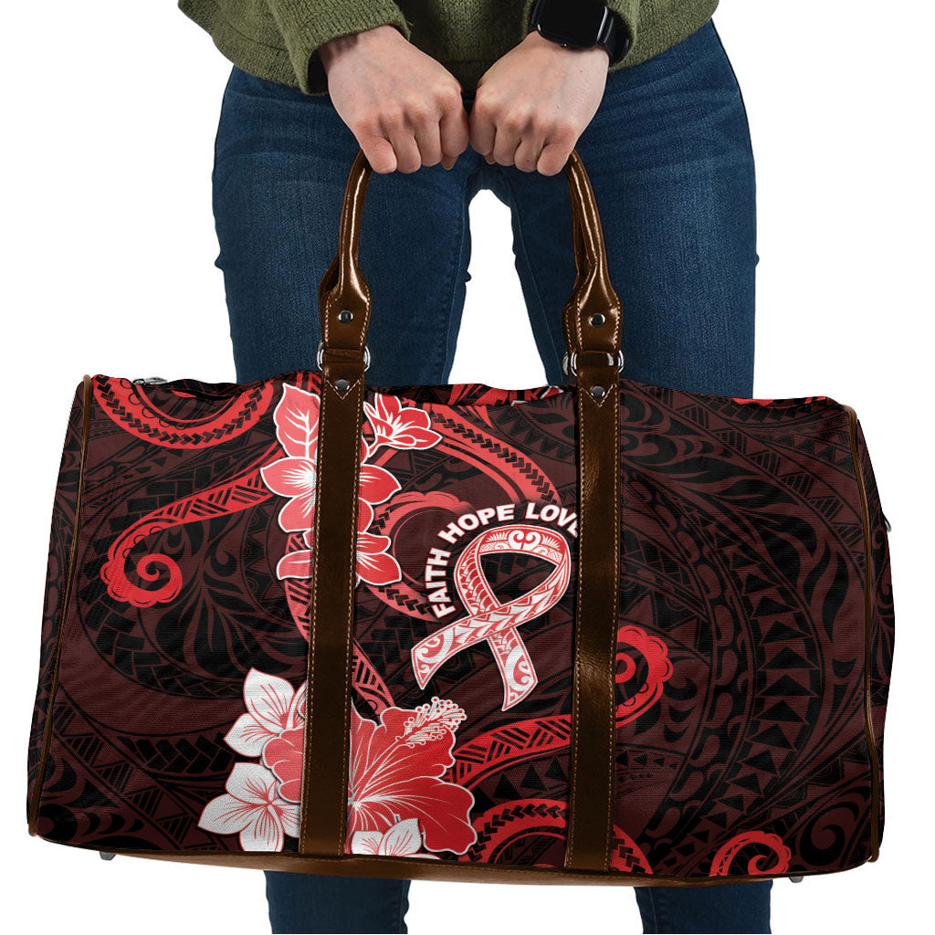 Heart Health Support Travel Bag Warrior Wears Red Polynesian Style