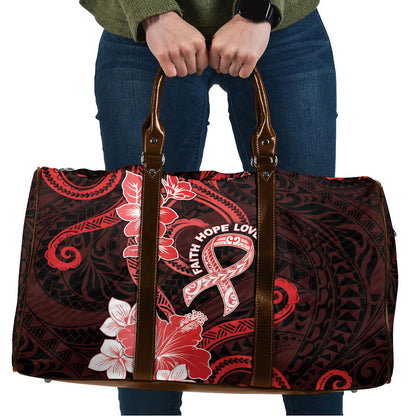 Heart Health Support Travel Bag Warrior Wears Red Polynesian Style