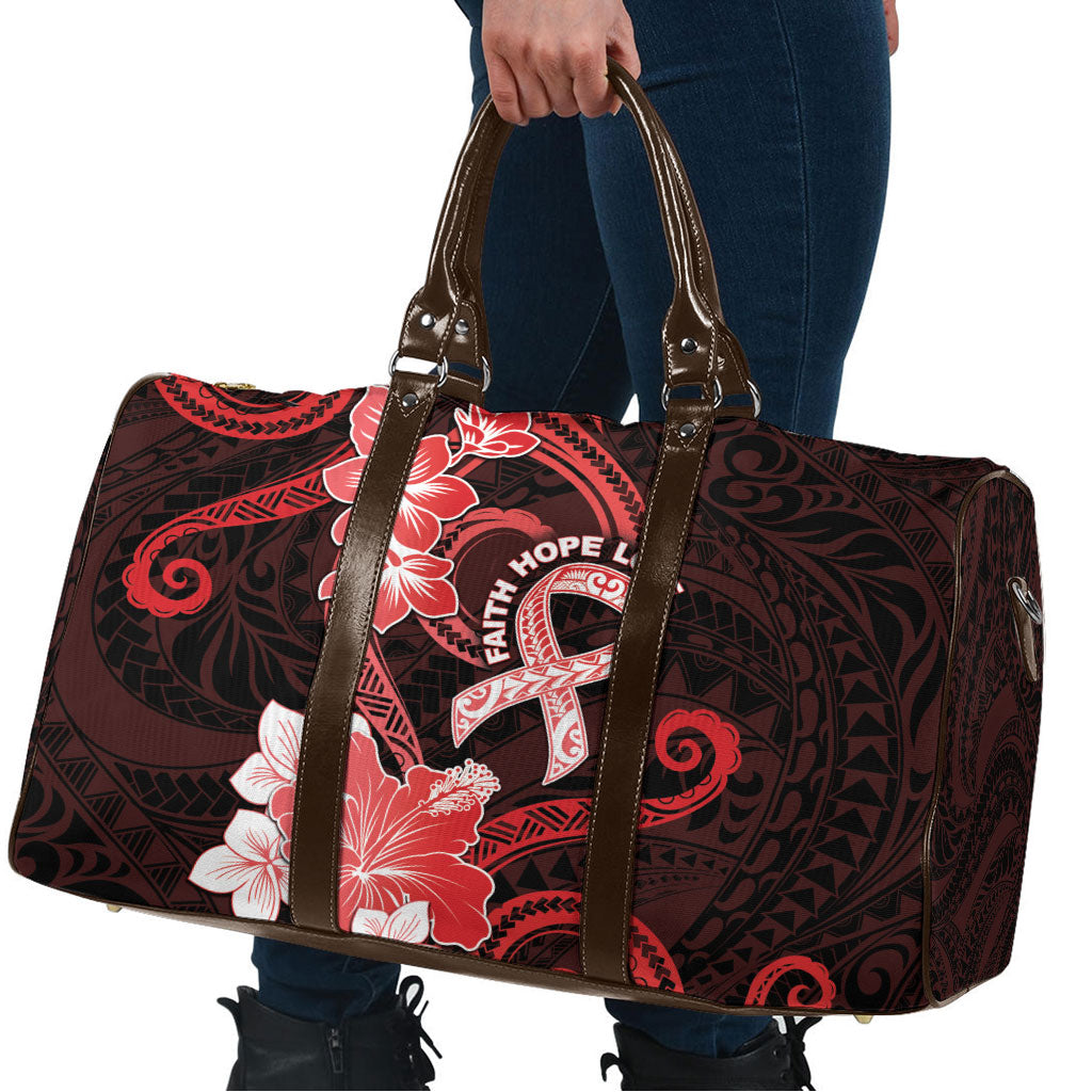 Heart Health Support Travel Bag Warrior Wears Red Polynesian Style