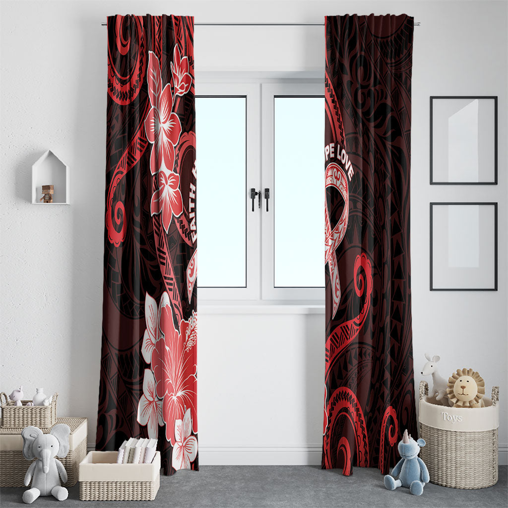 Heart Health Support Window Curtain Warrior Wears Red Polynesian Style