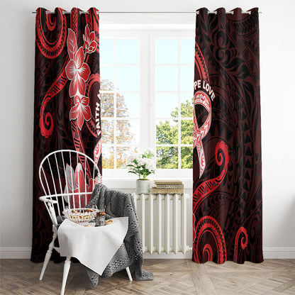 Heart Health Support Window Curtain Warrior Wears Red Polynesian Style