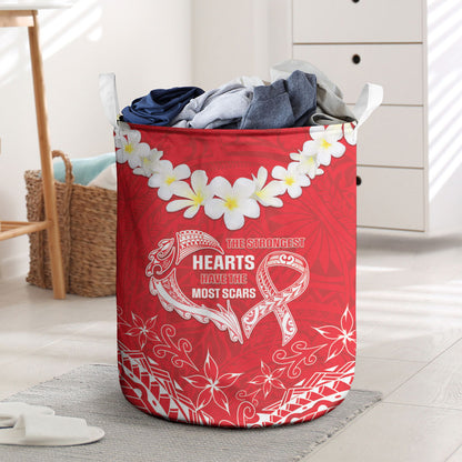 Heart Health Support Laundry Basket Polynesian Red Ribbon