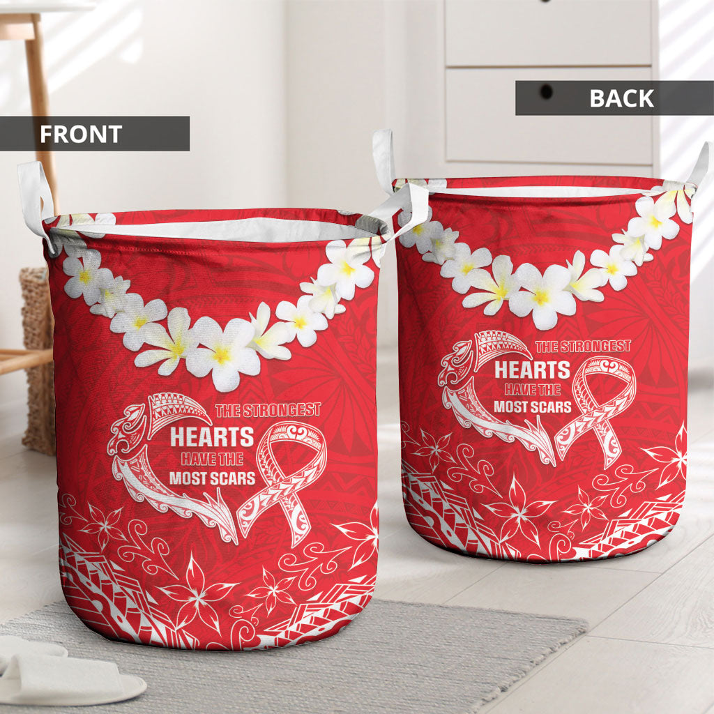 Heart Health Support Laundry Basket Polynesian Red Ribbon