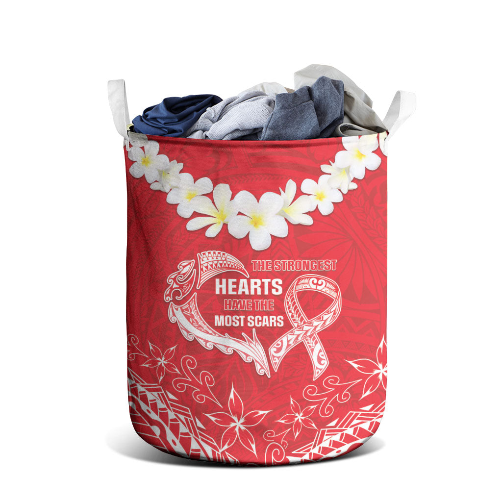 Heart Health Support Laundry Basket Polynesian Red Ribbon