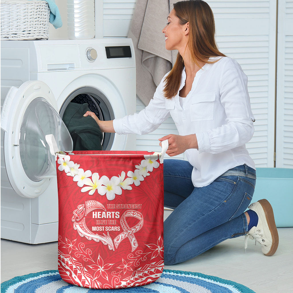 Heart Health Support Laundry Basket Polynesian Red Ribbon