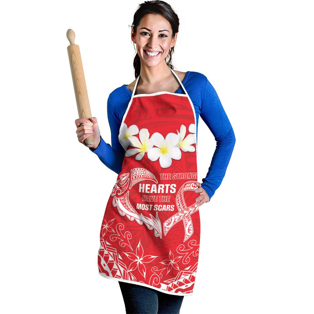Heart Health Support Apron Polynesian Red Ribbon