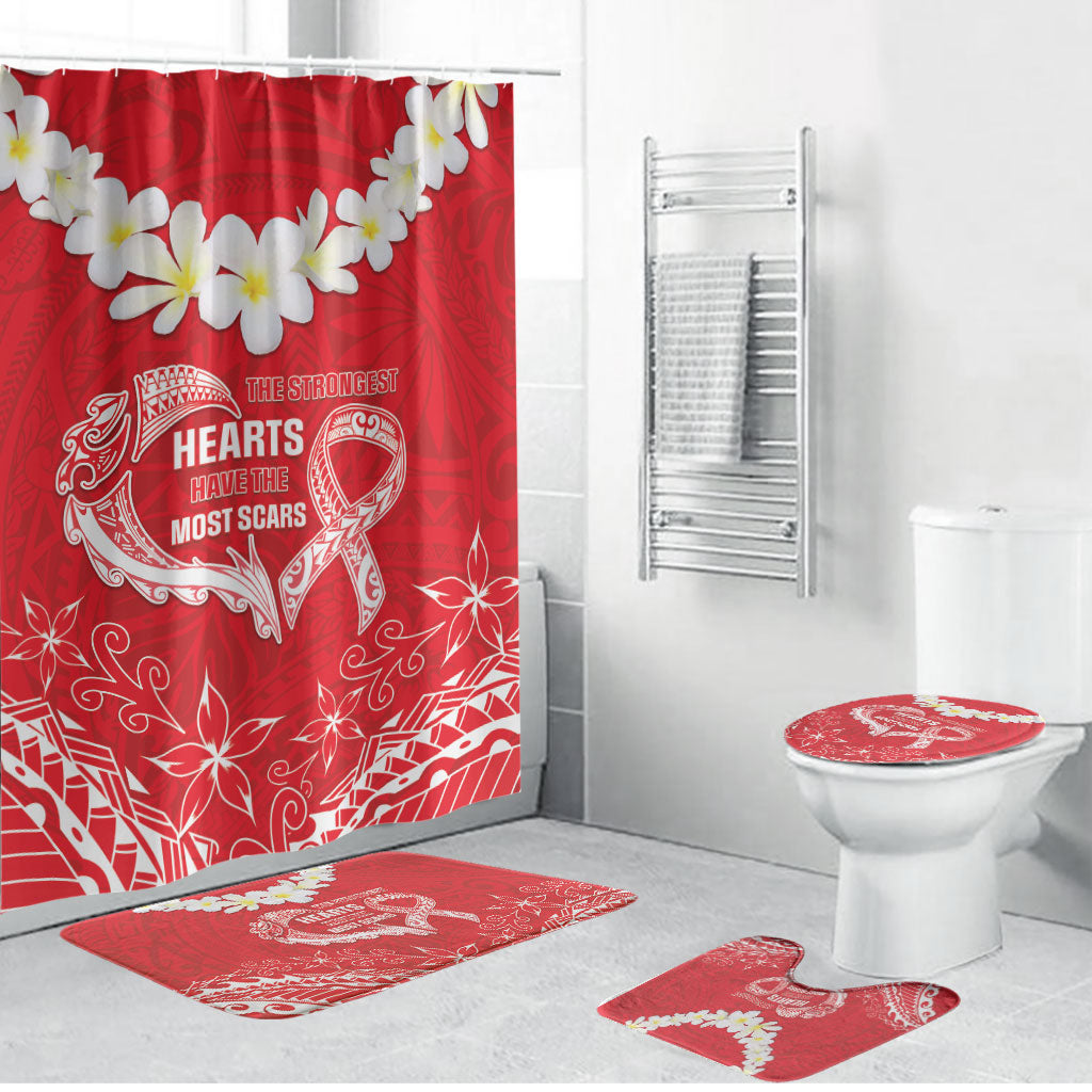 Heart Health Support Bathroom Set Polynesian Red Ribbon