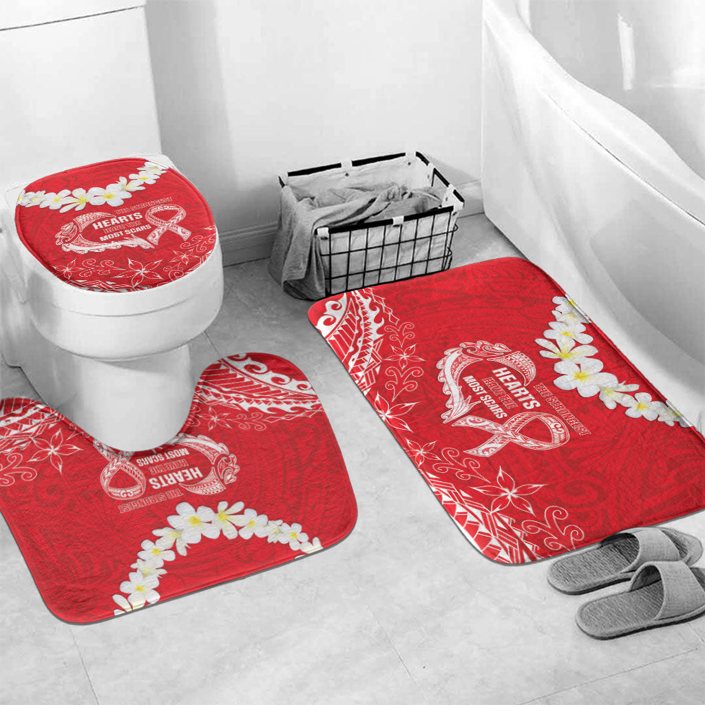 Heart Health Support Bathroom Set Polynesian Red Ribbon