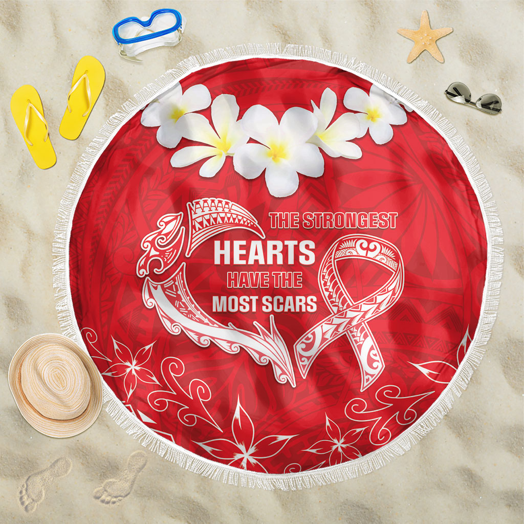 Heart Health Support Beach Blanket Polynesian Red Ribbon