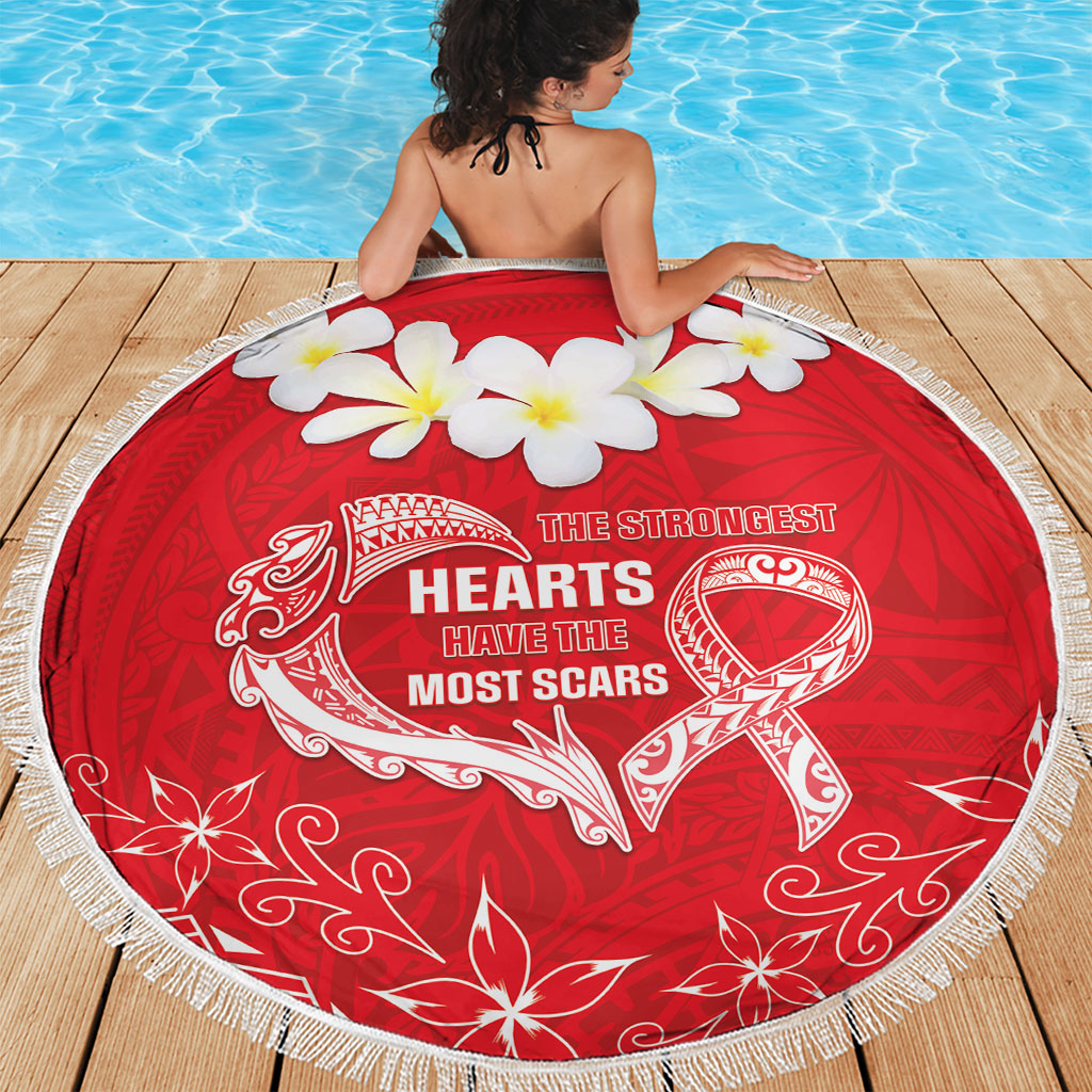 Heart Health Support Beach Blanket Polynesian Red Ribbon