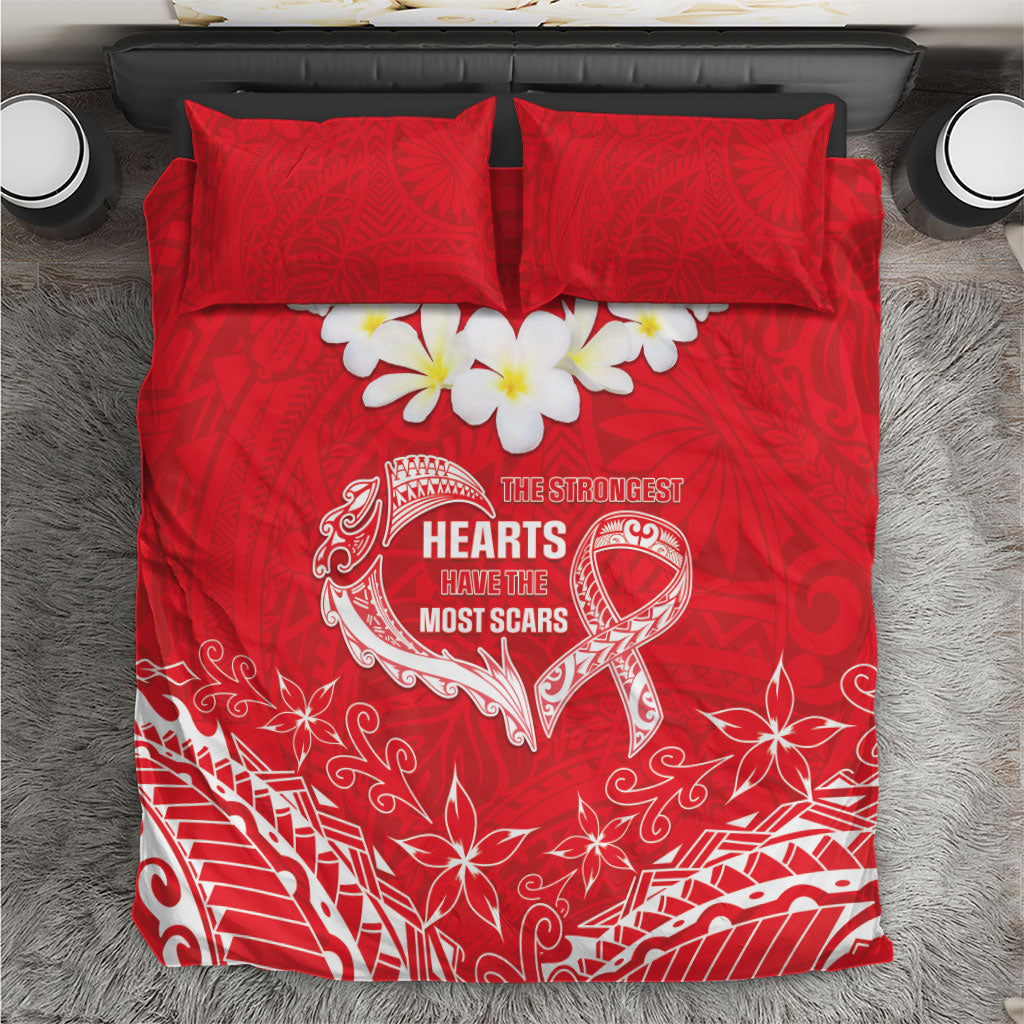 Heart Health Support Bedding Set Polynesian Red Ribbon