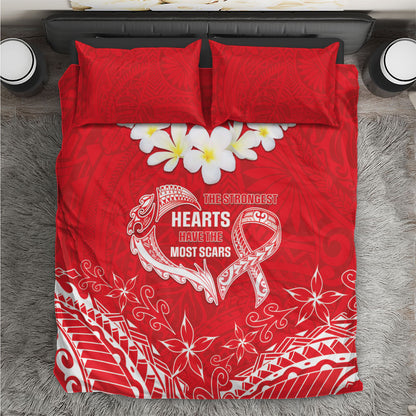Heart Health Support Bedding Set Polynesian Red Ribbon