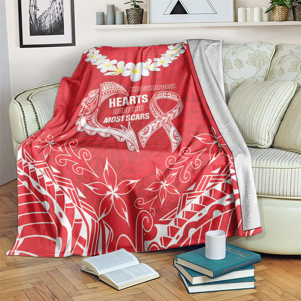 Heart Health Support Blanket Polynesian Red Ribbon