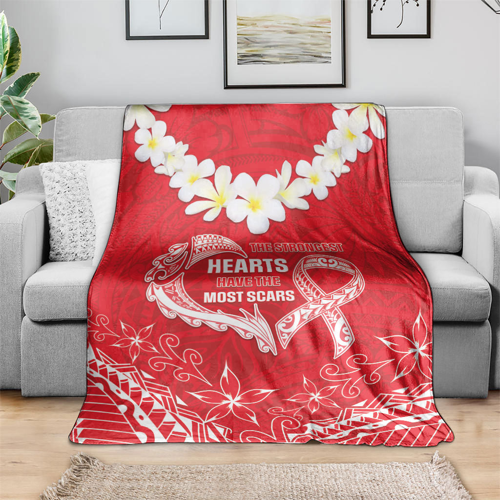 Heart Health Support Blanket Polynesian Red Ribbon